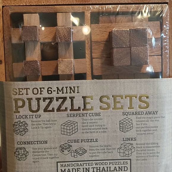 Wood Set of 6 Mini Puzzle Sets - Picture 8 of 8